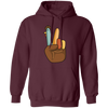 Hi Fall, Thanksgiving's Day, Peace Sign, Peace Sign Turkey, Funny Turkey, Turkey's Day Pullover Hoodie