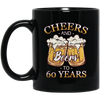 Cheers For 60 Years Old, Love 60th Birthday, Love Beer, Best 60th Birthday Black Mug