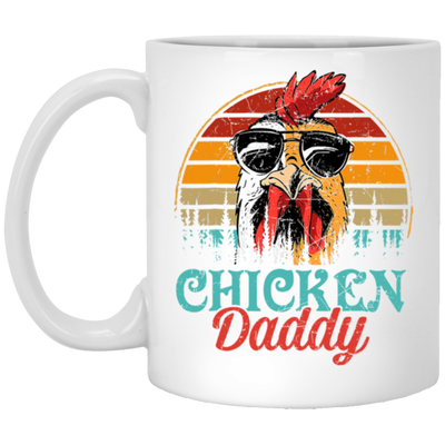 Chicken Daddy Gift, Love Retro Chicken, Father's Day Gift White Mug