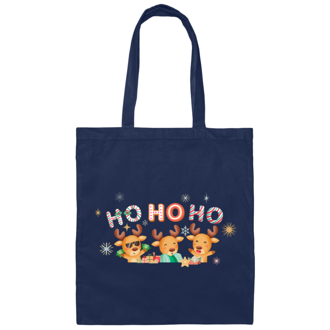 Christmas Reindeer, Ho Ho Ho, Cute Xmas Reindeer, Merry Christmas, Trendy Chrismas Canvas Tote Bag