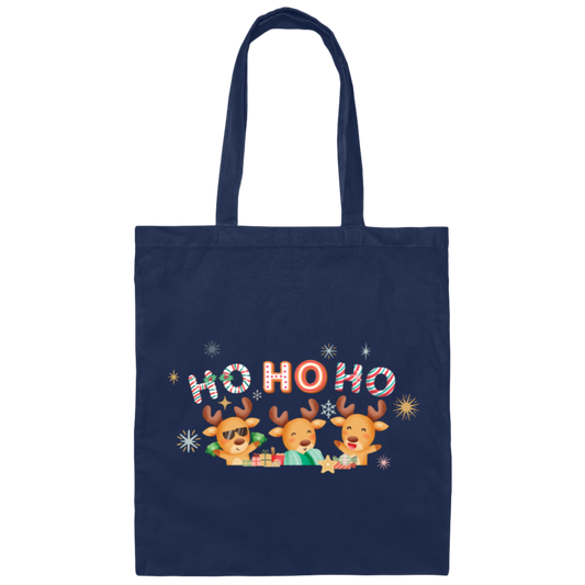 Christmas Reindeer, Ho Ho Ho, Cute Xmas Reindeer, Merry Christmas, Trendy Chrismas Canvas Tote Bag