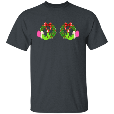 Funny Christmas, Grinch's Hands On The Boobs, Merry Titsmas, Merry Christmas, Trendy Chrismas Unisex T-Shirt