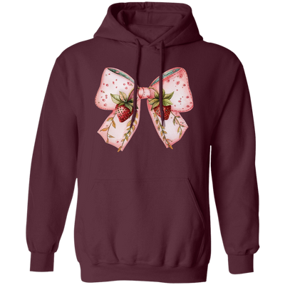 Pink Bow, Strawberry Lover, Strawberries Bow, Xmas Gift Christmas Pullover Hoodie