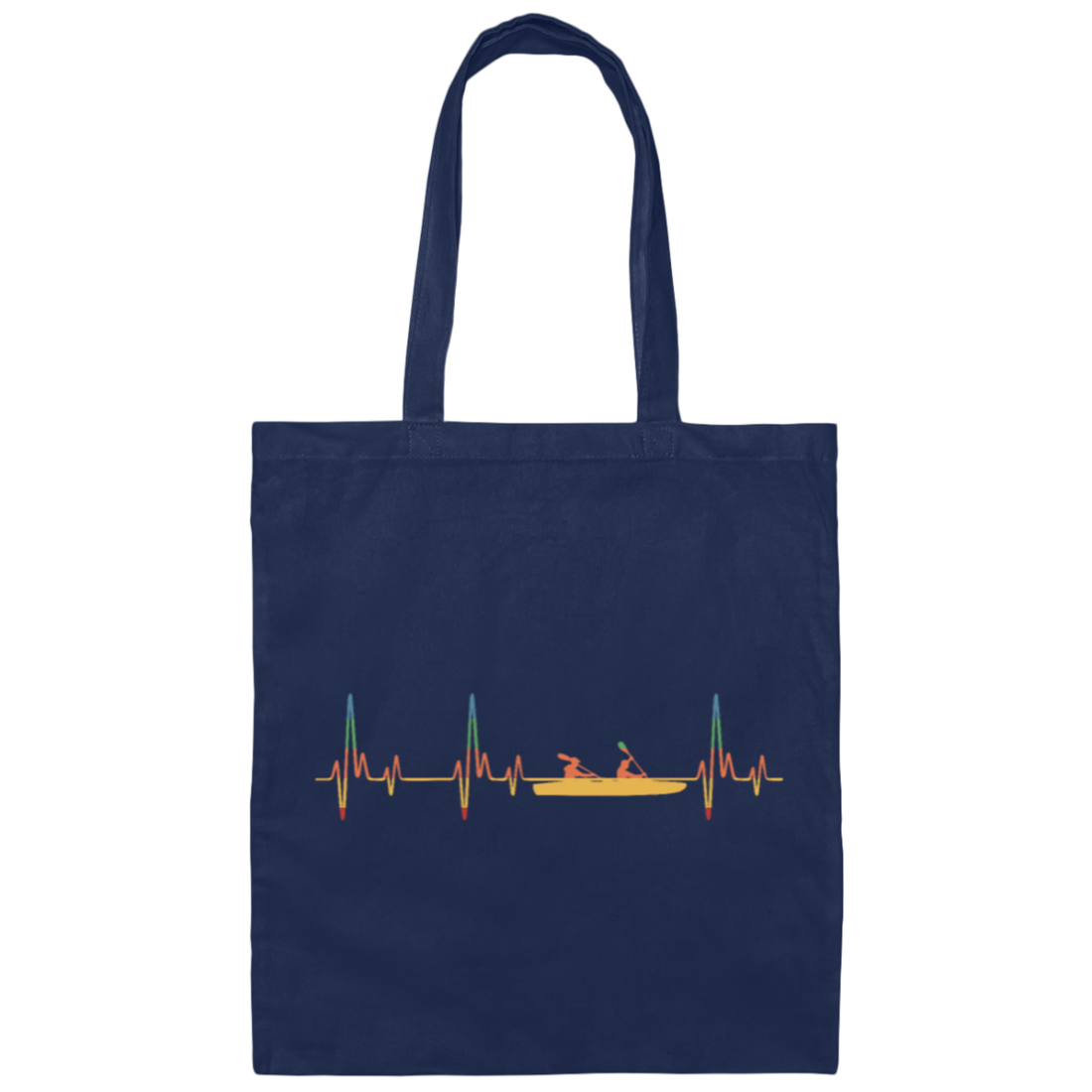 Retro Faltboot Heartbeat Boat Heartbeat Gift Canvas Tote Bag