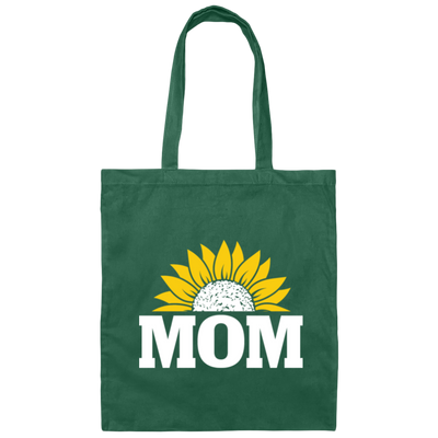 Mom Present, Sunflower Mom, Best Mother Ever, Half Sunflower, Sunflower Lover Canvas Tote Bag
