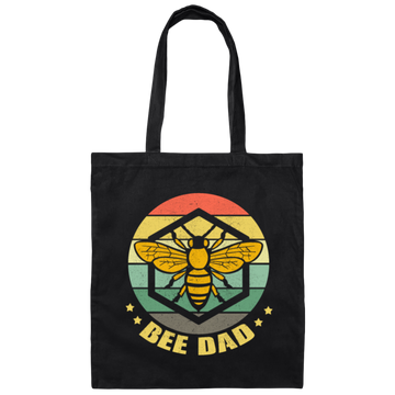 Retro Bee Dad Beekeeper, Beekeeping Honey Bees Canvas Tote Bag