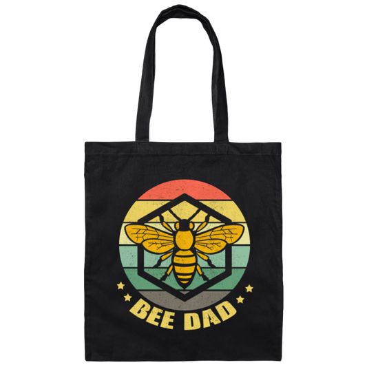 Retro Bee Dad Beekeeper, Beekeeping Honey Bees Canvas Tote Bag