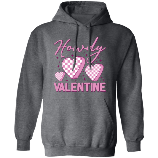 Howdy Valentine, Retro Valentine, Groovy Valentine, Valentine's Day, Trendy Valentine Pullover Hoodie