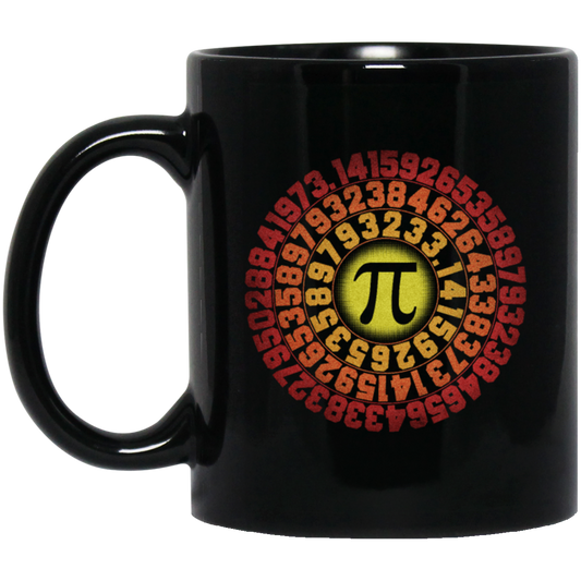 Captain Pi Retro, Pi Day Math Gift, Love Pi, Best Of Pi, Like A Sun Black Mug