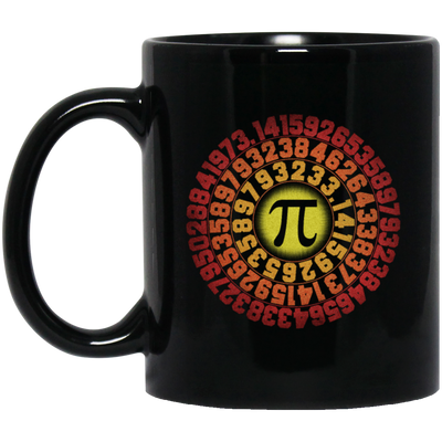 Captain Pi Retro, Pi Day Math Gift, Love Pi, Best Of Pi, Like A Sun Black Mug