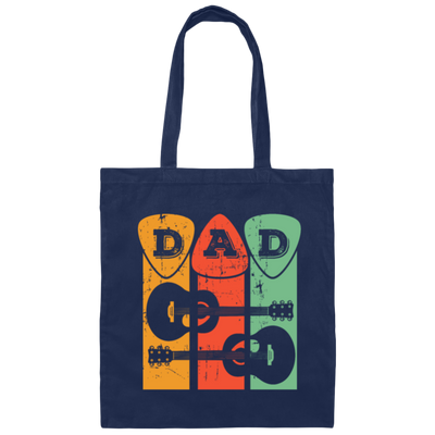 Retro Guitar Pick, Guitarist Gift, Dad Gift Canvas Tote Bag