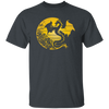 Dragon Flowers Vintage, Gold Dragon, Love Dragon, Flower In Circle Unisex T-Shirt