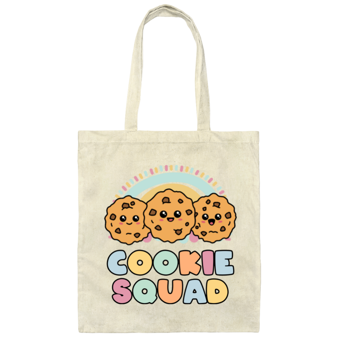 Groovy Cookies, Cookie Squad, Cute Cookie, Funny Cookie Canvas Tote Bag