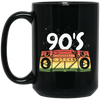 90s Boombox Radio, Old School Retro, Best 90s Birthday, 90s Love Gift Black Mug