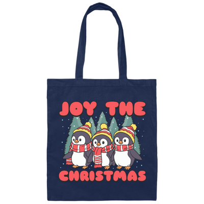 Joy The Christmas, Cute Penguin, Penguin Christmas, Merry Christmas, Trendy Chrismas Canvas Tote Bag