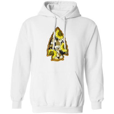 Cowhide And Sunflower Arrowhead, Love To Go Hunting, Love Hunter Pullover Hoodie