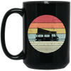 Camp Bus, Camping Bus, Retro Bus Go To Camp, Cool Bus For Family Campers Black Mug