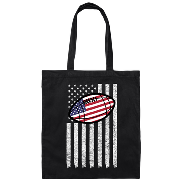 Baseball Lover America Flag Retro Baseball Canvas Tote Bag