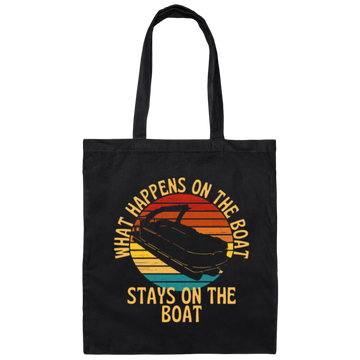 What Happens Stays On The Boat Canvas Tote Bag