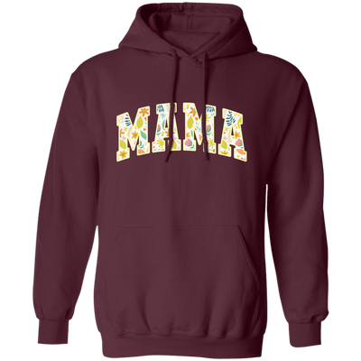 Mama Gift, Floral Mama, Mama Varsity, Mama Design, Mother's Day-yellow Pullover Hoodie