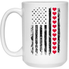 American Flag, American Lover, Heart Flag, Love American White Mug