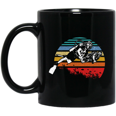 Diving Retro, Vintage Diving, Instructor Hobby, Dive Is My Hobby Black Mug