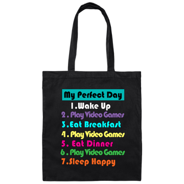 Perfect Day Is Play Video Games Canvas Tote Bag