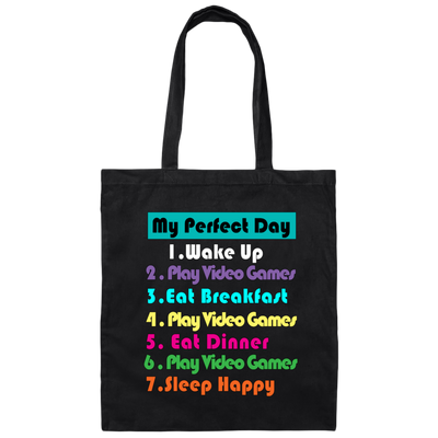 Perfect Day Is Play Video Games Canvas Tote Bag