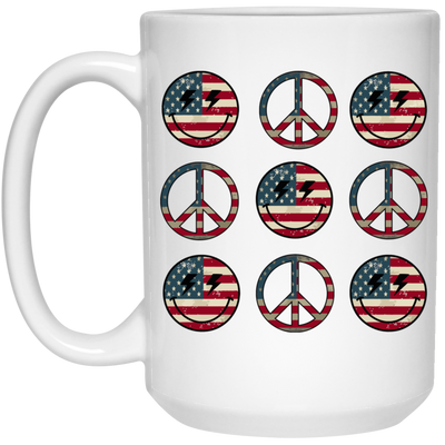 Peace American, Smiley Emotion, Smile America, Peace Smile White Mug