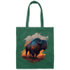 Buffalo Love Gift, Buffalo On A Field, Vintage Style, Cool Buffalo Canvas Tote Bag