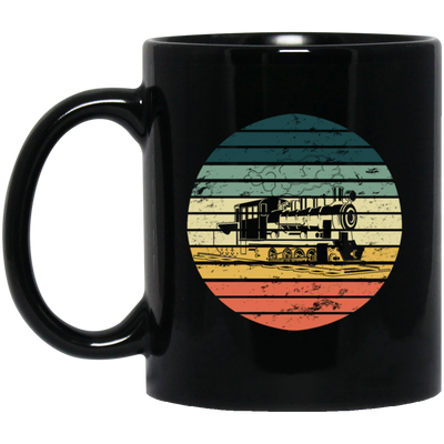 Railway Locomotive Steam, Train Model Railroad, Gift Birthday Retro, Best Hobbies Black Mug