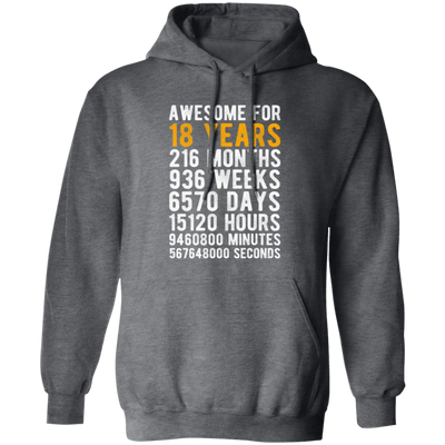 Awesome 18th Birthday, 18 Years Old, Love 18th Gift, 18th Year In Life Pullover Hoodie