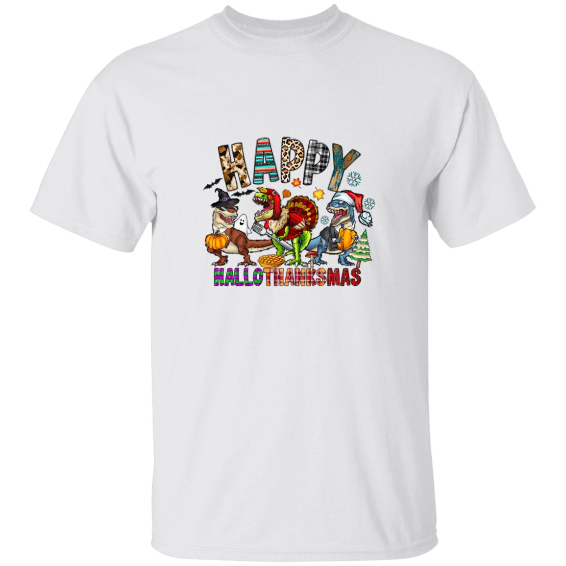 Happy Hallo-Thanks-Mas, Halloween Thanks Giving Christmas, Big Party Unisex T-Shirt