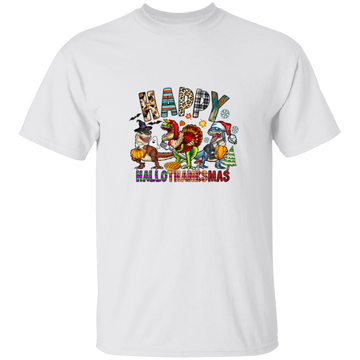 Happy Hallo-Thanks-Mas, Halloween Thanks Giving Christmas, Big Party Unisex T-Shirt