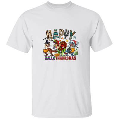 Happy Hallo-Thanks-Mas, Halloween Thanks Giving Christmas, Big Party Unisex T-Shirt