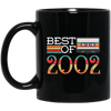 Best Of 2002, Vintage 18th Gift, Birthday Anniversary Gift, Retro Cassette Black Mug