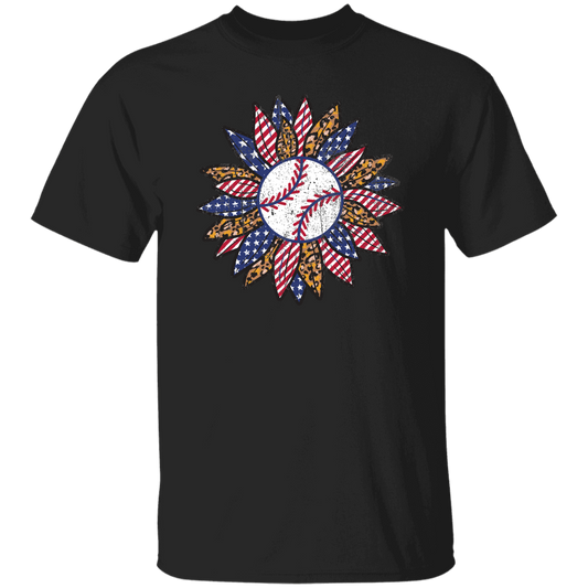 American Baseball, Sunflower Baseball, Leopard Sunflower-1 Unisex T-Shirt
