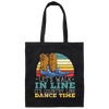 Let's Walk In Line, It's Country Line Dacing Time, Retro Cowboy Canvas Tote Bag