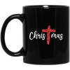 Red Glitter Christmas, Pastor Gift, Merry Christmas, Red Christian, Trendy Chrismas Black Mug