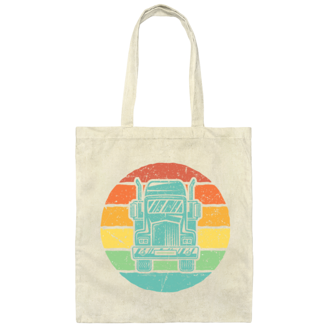 Truck Driver 18 Wheeler Retro Vintage Semi-Trailer Canvas Tote Bag