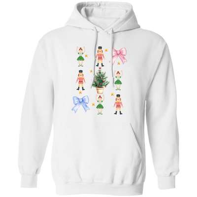 Nutcracker Xmas, Coquette Ribbon, Preppy Christmas Christmas Pullover Hoodie