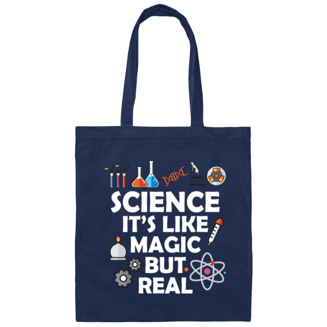 Science Its Like Magic But Real Funny Science Fan Canvas Tote Bag