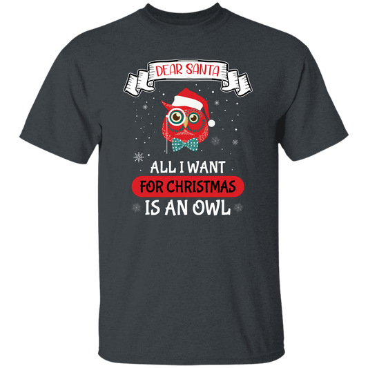 Dear Santa, All I Want For Christmas Is An Owl, Merry Xmas Unisex T-Shirt