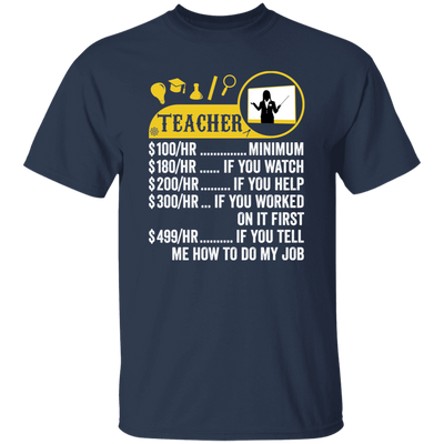 Teacher Hourly Rate, Funny Teacher, Best Of Teacher Unisex T-Shirt