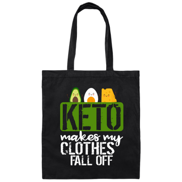 Distressed Retro, Vintage Funny Keto Diet Canvas Tote Bag