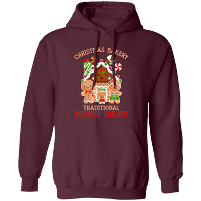 Christmas Bakery, Traditional Festive Treats, Gingerbread Family, Merry Christmas, Trendy Christmas Pullover Hoodie