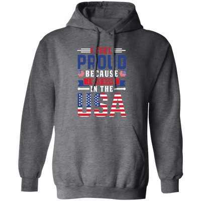 I Feel Proud, Because I Was Born In The USA, American Flag Pullover Hoodie