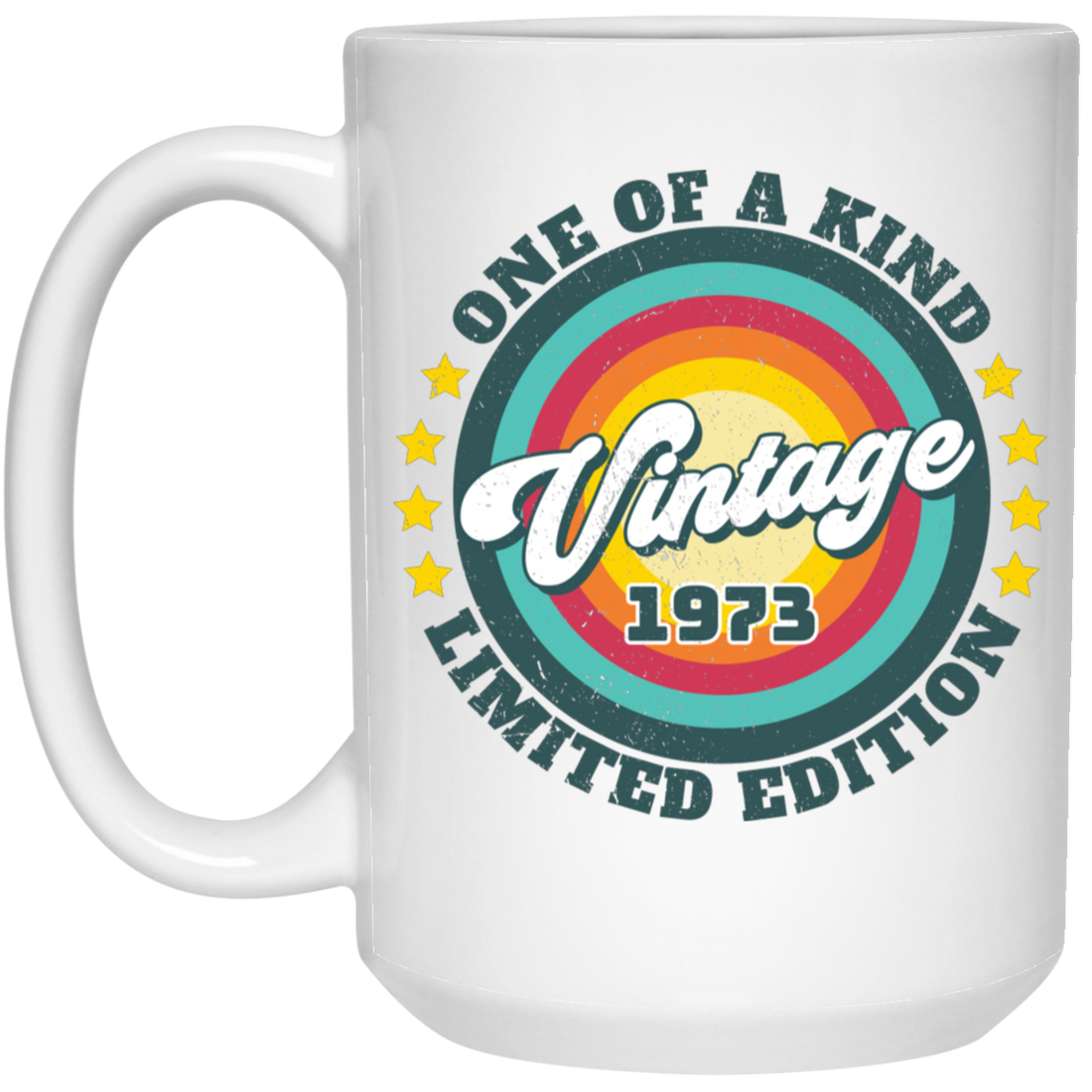 One Of A Kind Limited Edition, Vintage 1973, Retro 1973 White Mug