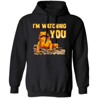 Bearded Dragons, I Am Watching You, Gold Frog, Frog Watching You Pullover Hoodie