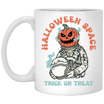 Halloween Space, Trick Or Treat, Astronaut Halloween White Mug